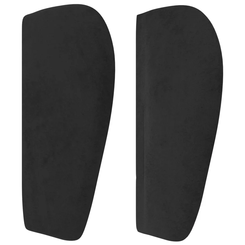 Tête de lit accessoire couchage chambre à coucher meuble avec rebord latéral 93 x 23 x 78/88 cm Tissu velours noir TDL0204377