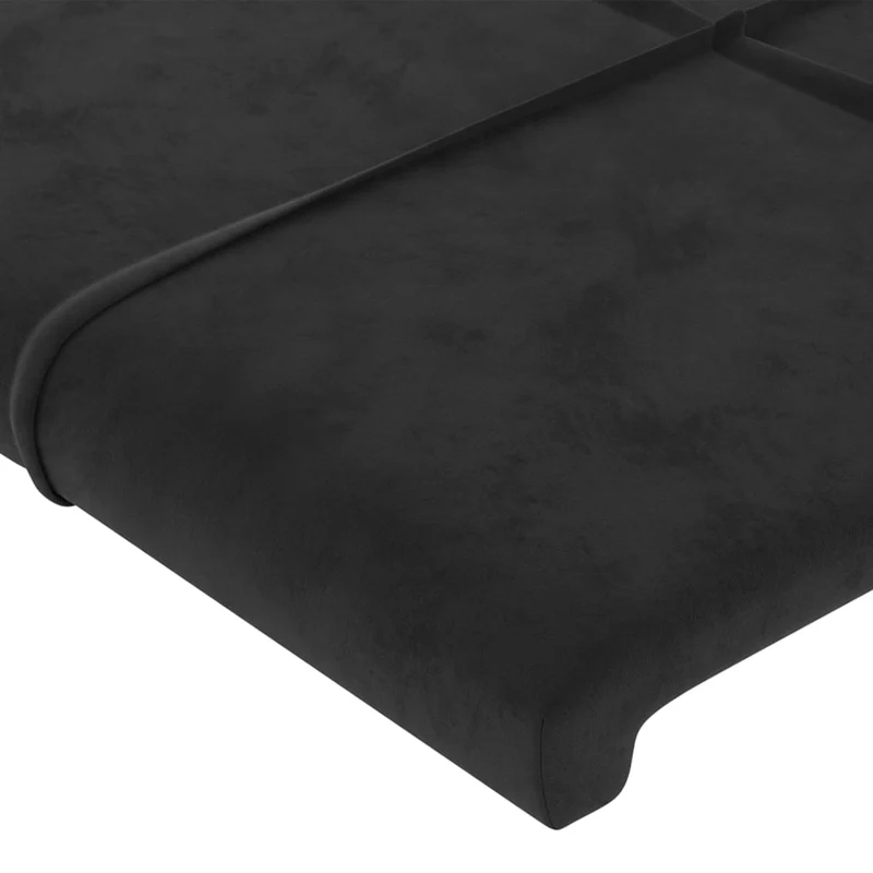 Tête de lit accessoire couchage chambre à coucher meuble 90 x 5 x 78/88 cm tissu velours noir TDL0202070