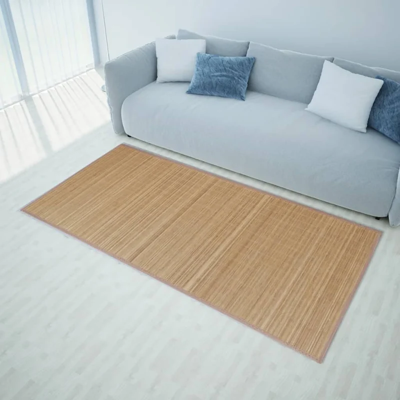 Tapis rectangulaire Marron Bambou 150 x 200 cm DEC023834