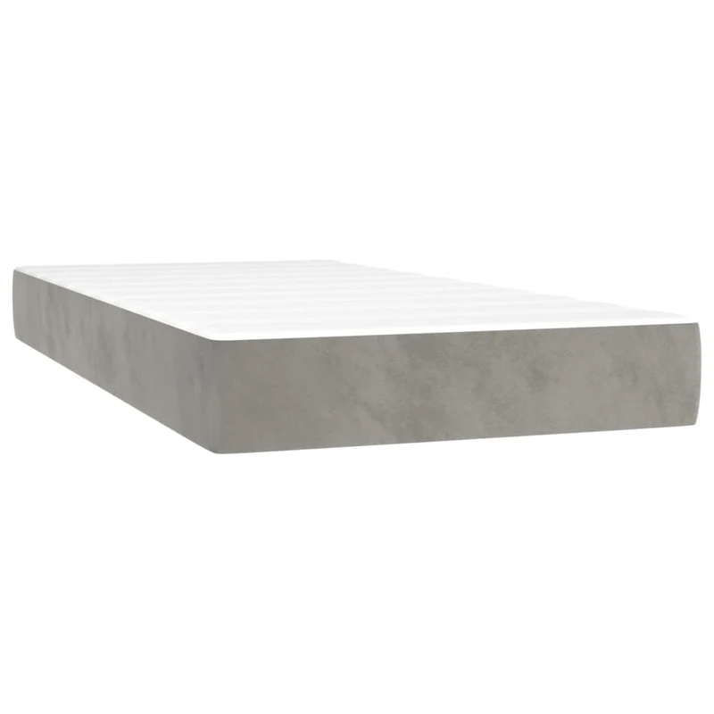 Cadre de lit LED avec sommier tête de lit matelas 90x200cm tissu velours gris clair TDL0208464