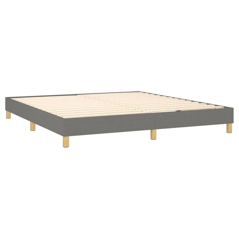 Cadre de lit LED avec sommier tête de lit matelas 160x200 cm tissu gris foncé TDL0208332