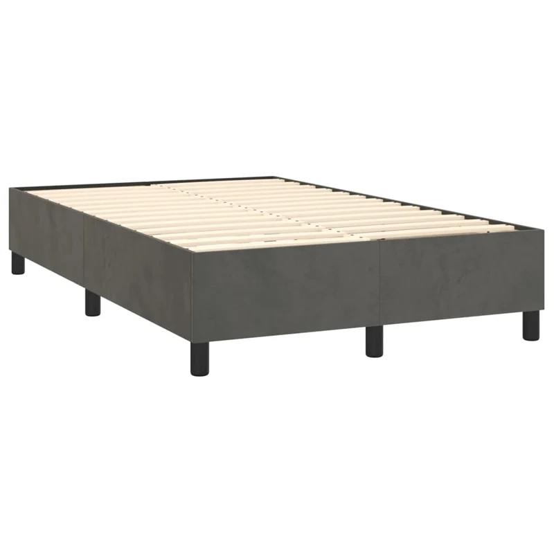 Cadre de lit LED avec sommier tête de lit matelas surmatelas 120x200 cm tissu velours gris foncé TDL0207737