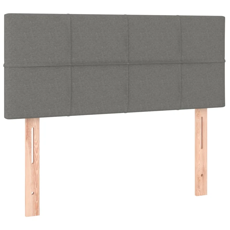 Cadre de lit LED avec sommier tête de lit matelas 100x200 cm tissu gris foncé TDL0208427