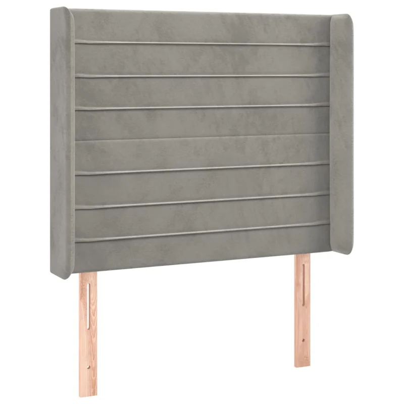 Cadre de lit LED avec sommier tête de lit matelas surmatelas 100x200 cm tissu velours gris clair TDL0207905