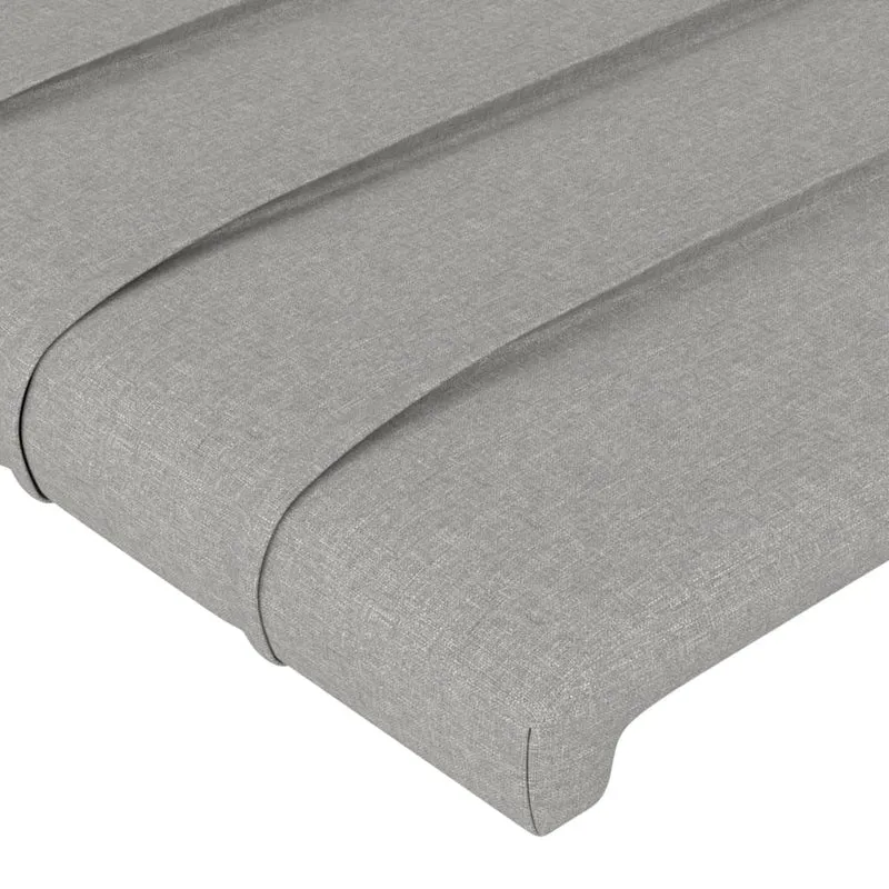Tête de lit accessoire couchage chambre à coucher meuble 2 parties 80 x 5 x 78/88 cm tissu gris clair TDL0206421