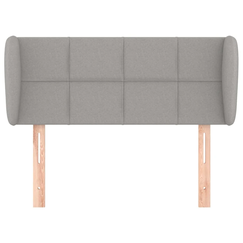 Tête de lit accessoire couchage chambre à coucher meuble avec rebord latéral 103 x 23 x 78/88 cm tissu gris clair TDL0205288