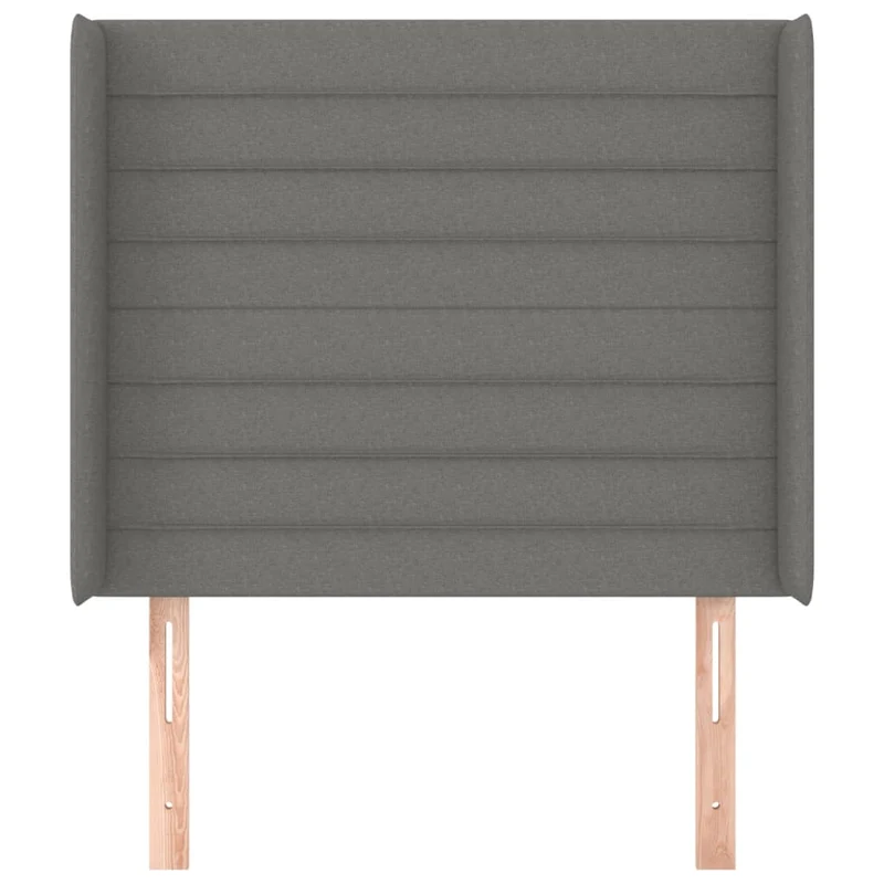 Tête de lit accessoire couchage chambre à coucher meuble avec rebord latéral 83 x 16 x 118/128 cm tissu gris foncé TDL0204912