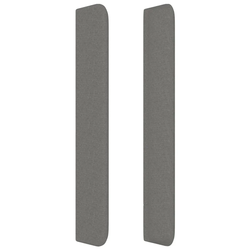 Tête de lit accessoire couchage chambre à coucher meuble avec rebord latéral 83 x 16 x 118/128 cm tissu gris foncé TDL0204912