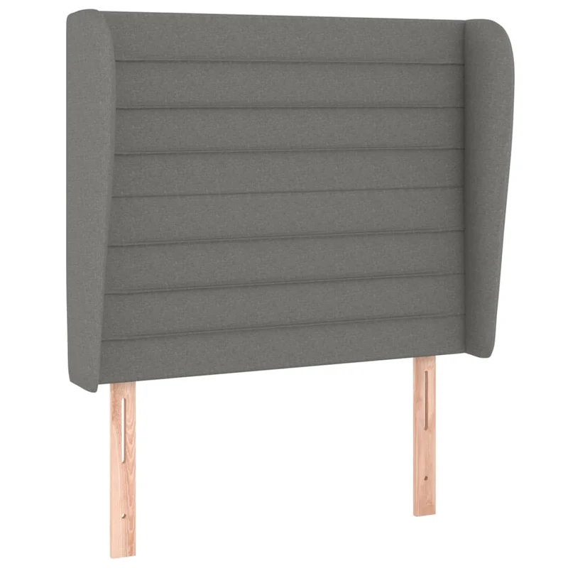 Tête de lit accessoire couchage chambre à coucher meuble avec rebord latéral 83 x 23 x 118/128 cm tissu gris foncé TDL0204892