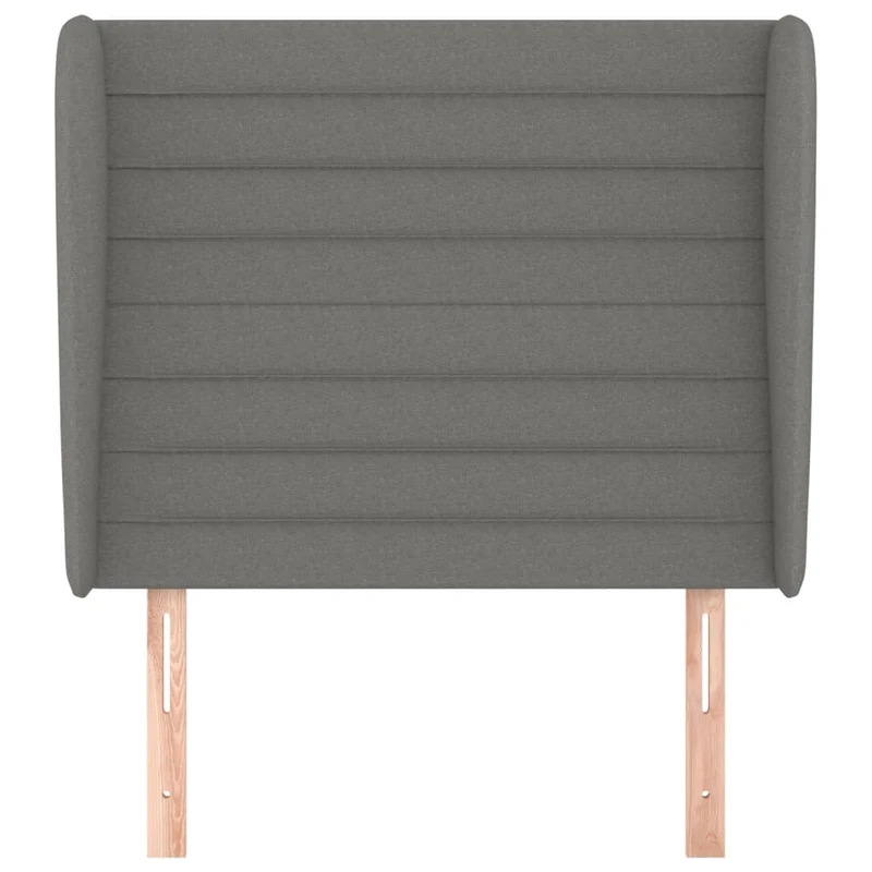 Tête de lit accessoire couchage chambre à coucher meuble avec rebord latéral 83 x 23 x 118/128 cm tissu gris foncé TDL0204892