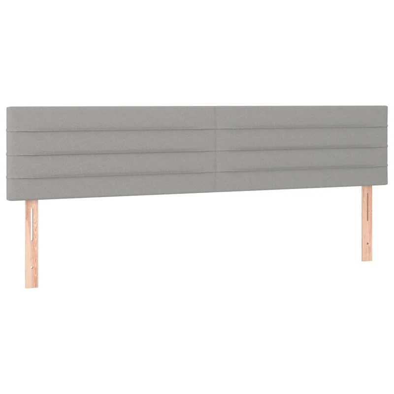 Tête de lit accessoire couchage chambre à coucher meuble à LED 160 x 5 x 78/88 cm tissu gris clair TDL0201364