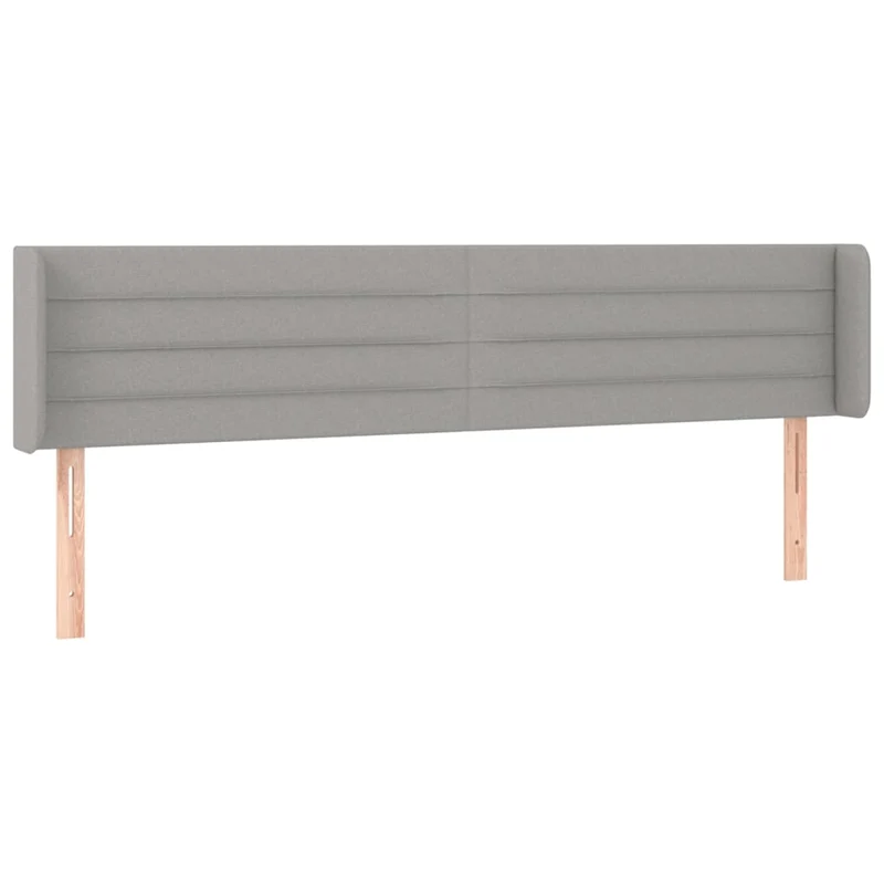 Tête de lit accessoire couchage chambre à coucher meuble à LED 163 x 16 x 78/88 cm tissu gris clair TDL0201352