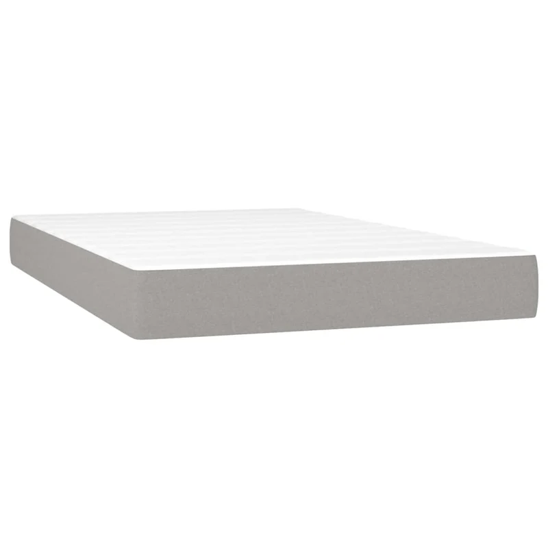 Cadre de lit LED avec sommier tête de lit matelas surmatelas 120x200 cm tissu gris clair TDL0207898
