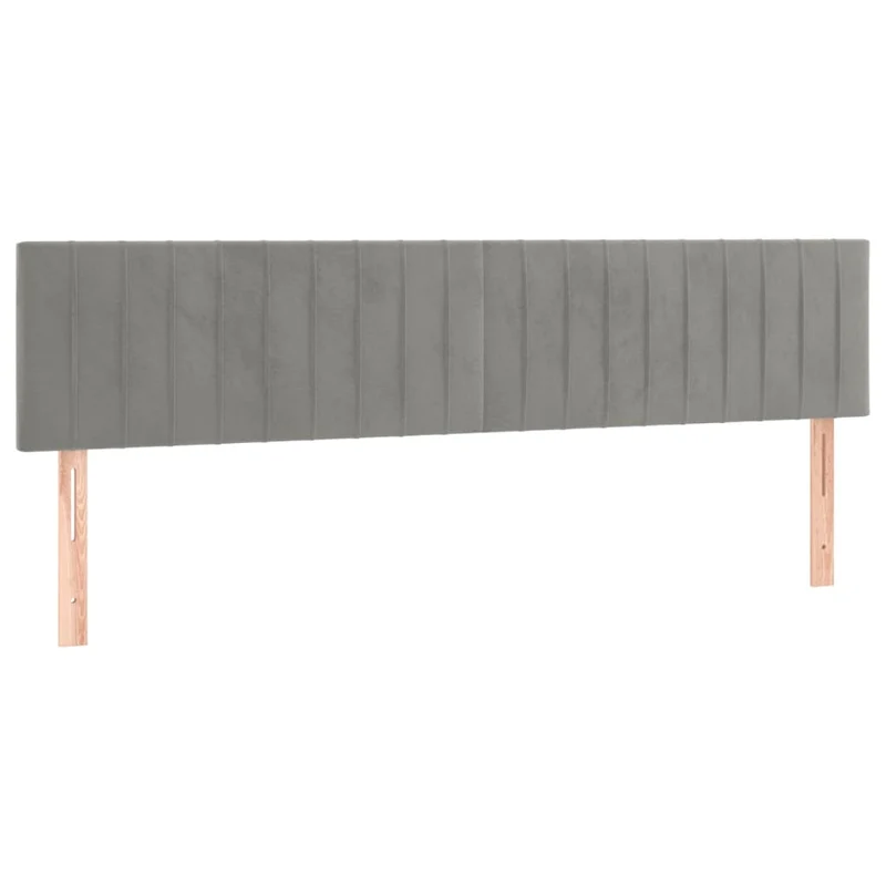Cadre de lit LED avec sommier tête de lit matelas surmatelas 160x200 cm tissu velours gris clair TDL0207817