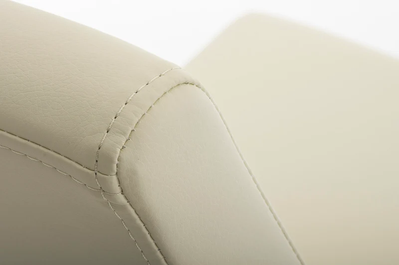 Chaise de salle à manger x1 design moderne en PVC crème support en acier inoxydable 10_0001990