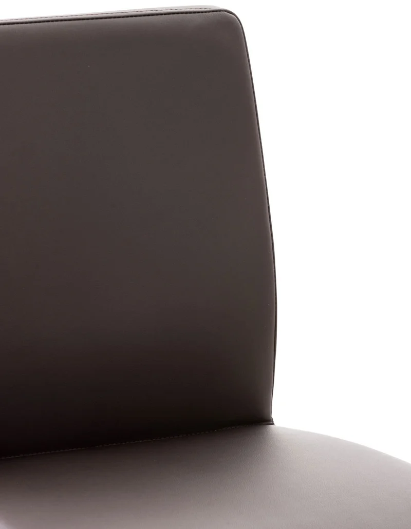 Tabouret de bar x1 réglable en hauteur et pivotant à 360° plateforme ronde en métal assise en PVC marron 10_0004565