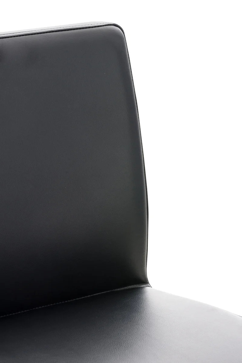 Tabouret de bar x1 réglable en hauteur et pivotant à 360° plateforme ronde en métal noir assise en PVC noir 10_0004566