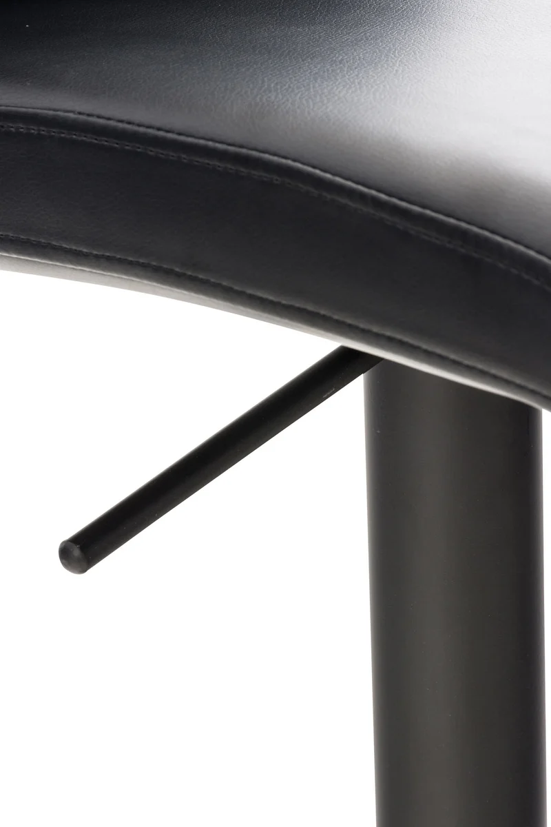 Tabouret de bar x1 réglable en hauteur et pivotant à 360° plateforme ronde en métal noir assise en PVC noir 10_0004566