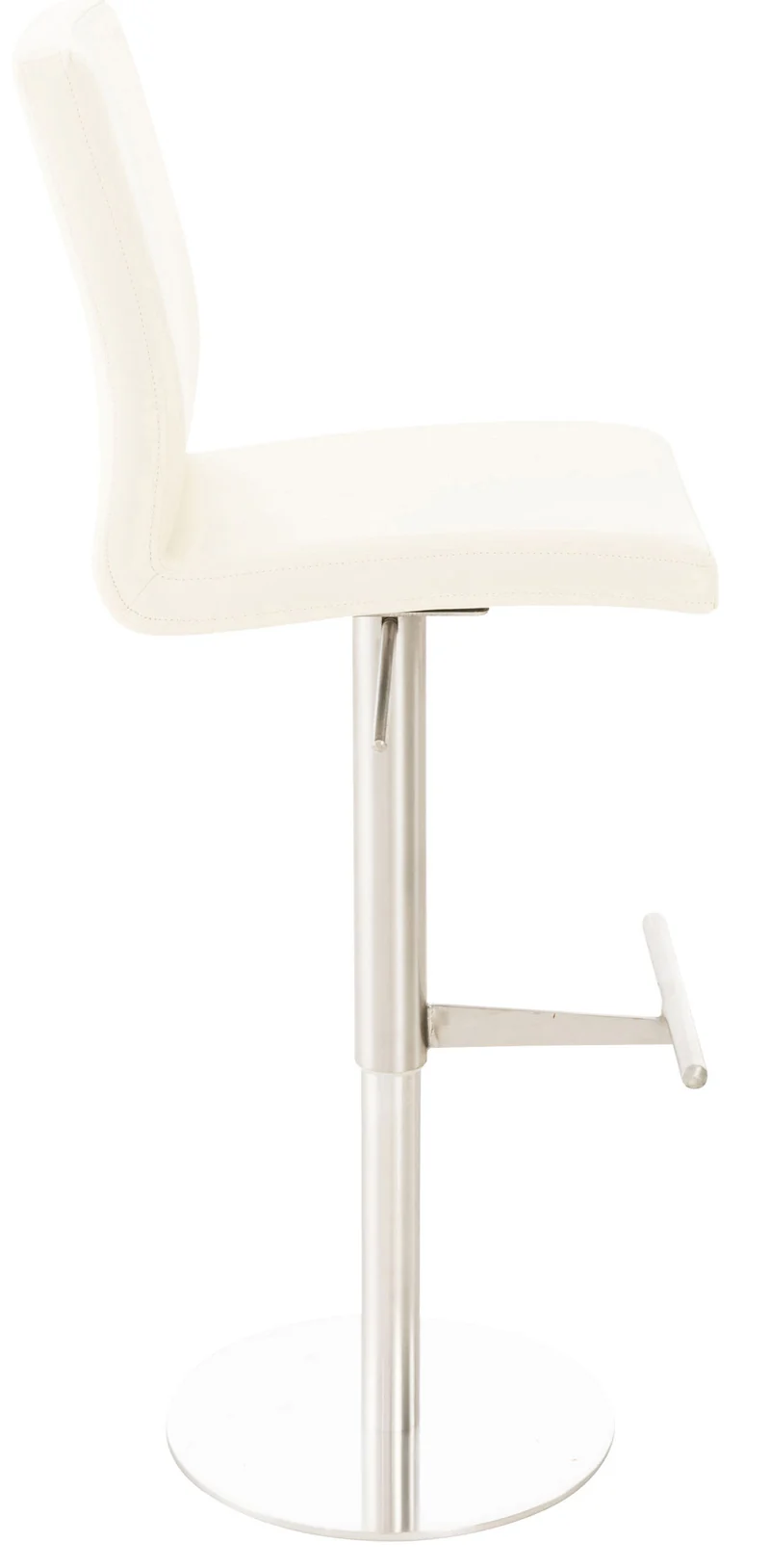 Tabouret de bar x1 réglable en hauteur et pivotant à 360° plateforme ronde en métal assise en PVC crème 10_0004562