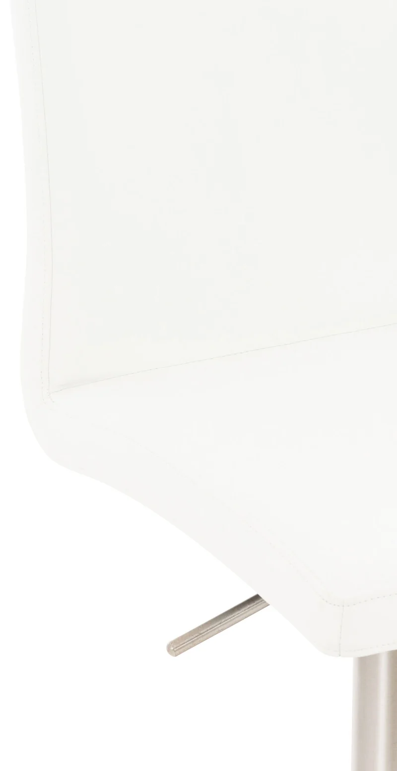 Lot de 2 tabourets de bar avec repose-pieds et dossier assise en similicuir blanc cadre acier inoxydable 10_0006241