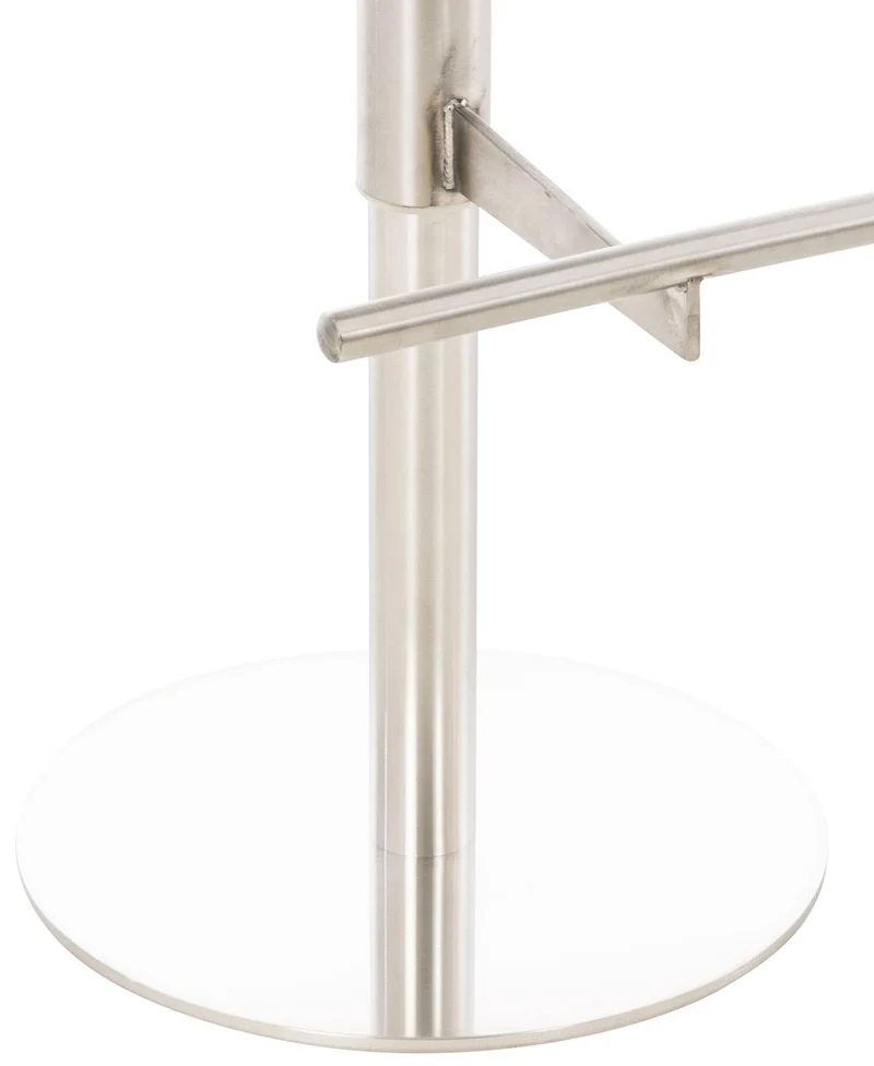 Lot de 2 tabourets de bar avec repose-pieds et dossier assise en similicuir blanc cadre acier inoxydable 10_0006241