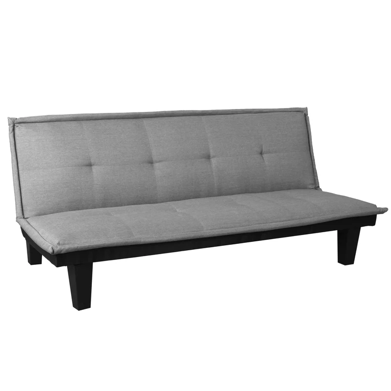 Canapé convertible 3 places canapé-lit pliable avec dossier réglable 170 x 100 cm tissu gris clair 04_0011168