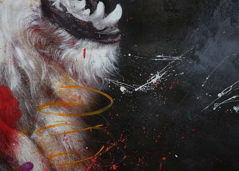 Tableau XL lion peinture à l’huile sur toile tableau mural peint à la main 100 x 150 cm 04_0010893
