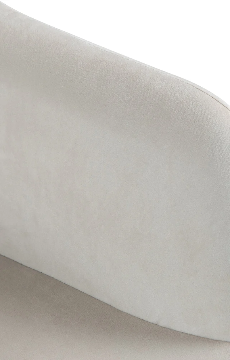 Tabouret de bar chaise haute x1 fonction rotation 360° en velours crème avec coutures décoratives piètement métal chromé 10_0005264