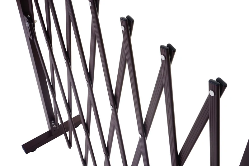 Barrière treillis à ciseaux grille de protection des animaux extensible marron aluminium hauteur 103 cm largeur 35-300 cm 04_0003378