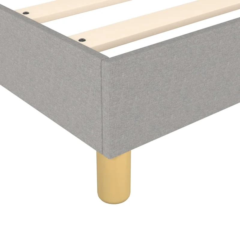 Sommier à lattes sur pieds cadre de lit 140x190 cm tissu gris clair TDL0207199