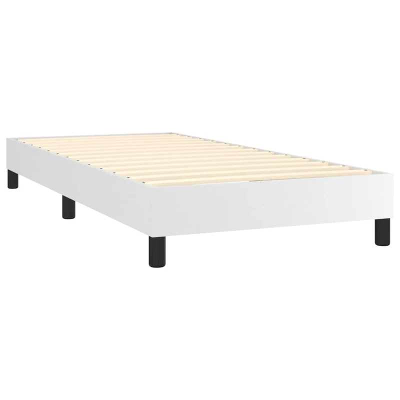 Sommier à lattes sur pieds cadre de lit 90x200 cm synthétique blanc TDL0207352