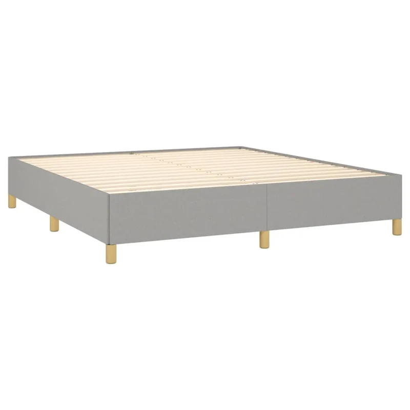 Sommier à lattes sur pieds cadre de lit 180x200 cm tissu gris clair TDL0207179