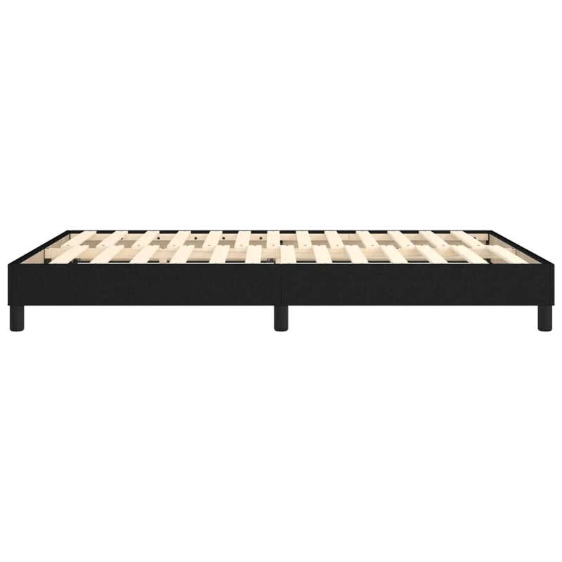 Sommier à lattes sur pieds cadre de lit 140x190 cm tissu noir TDL0207023