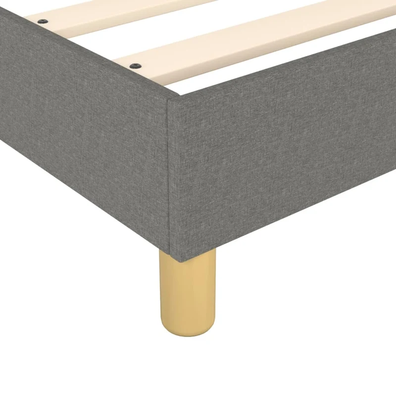 Sommier à lattes sur pieds cadre de lit 120x200 cm tissu gris foncé TDL0207146