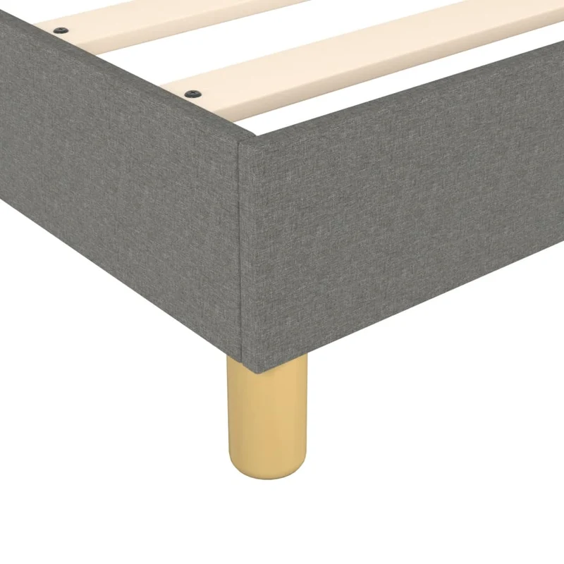 Sommier à lattes sur pieds cadre de lit 140x190 cm tissu gris foncé TDL0207139