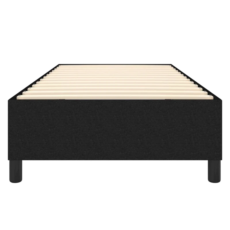 Sommier à lattes sur pieds cadre de lit 100x200 cm tissu noir TDL0207040