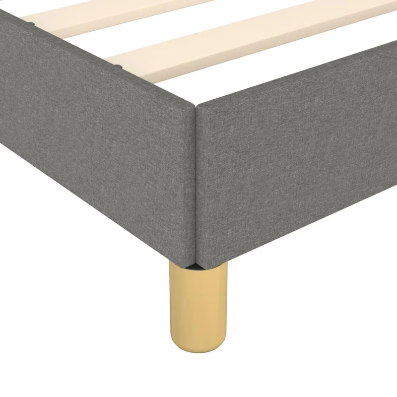 Sommier à lattes sur pieds cadre de lit 180x200 cm tissu gris foncé TDL0207121