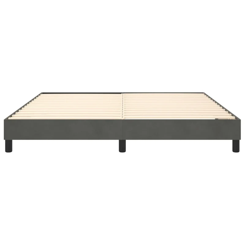 Sommier à lattes sur pieds cadre de lit 180x200 cm tissu velours gris foncé TDL0207118