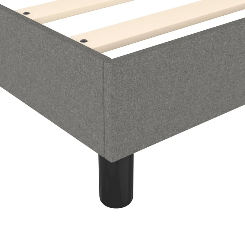 Sommier à lattes sur pieds cadre de lit 90x190 cm tissu gris foncé TDL0207103