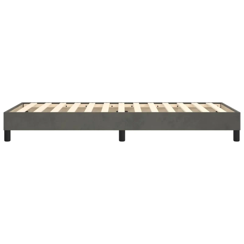 Sommier à lattes sur pieds cadre de lit 100x200 cm tissu velours gris foncé TDL0207147
