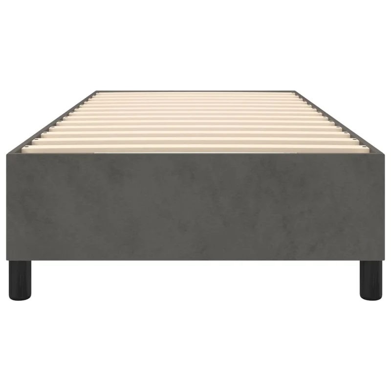 Sommier à lattes sur pieds cadre de lit 80x200 cm tissu velours gris foncé TDL0207106