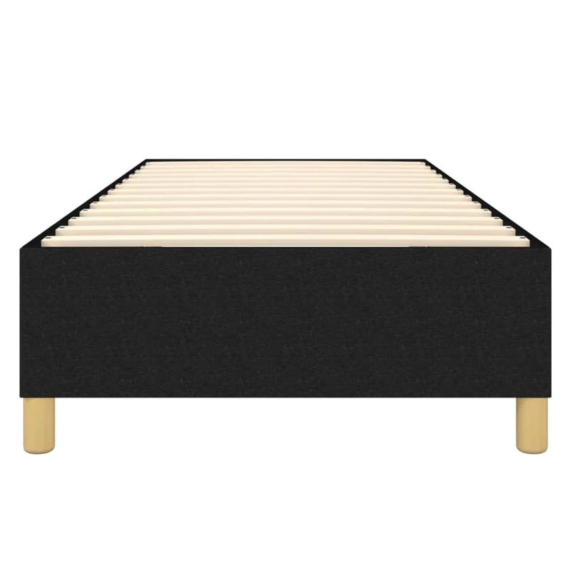 Sommier à lattes sur pieds cadre de lit 90x200 cm tissu noir TDL0206969