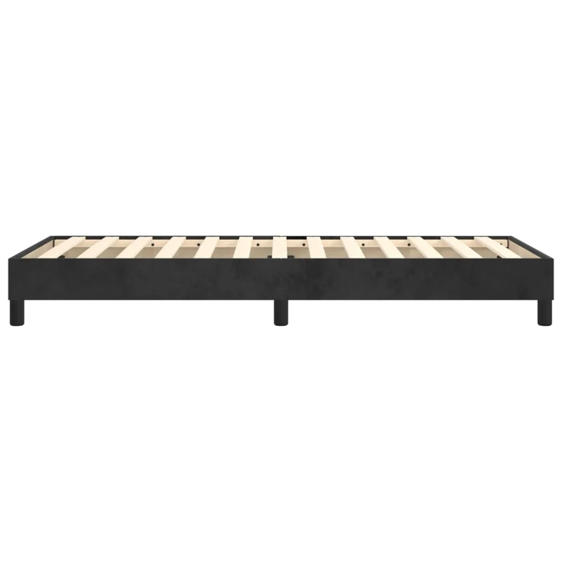 Sommier à lattes sur pieds cadre de lit 90x200 cm tissu velours noir TDL0206965