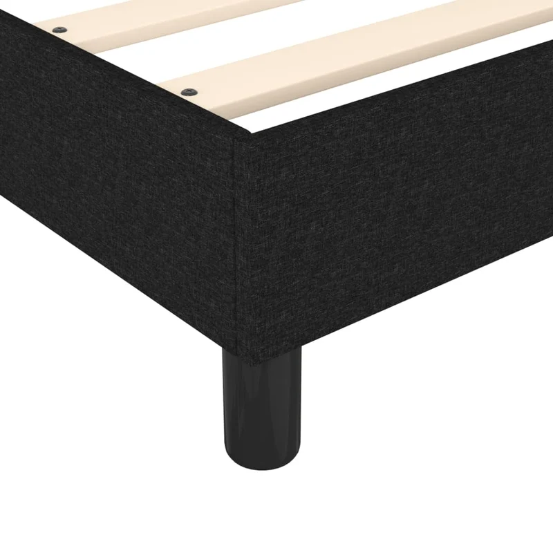 Sommier à lattes sur pieds cadre de lit 90x200 cm tissu noir TDL0206967