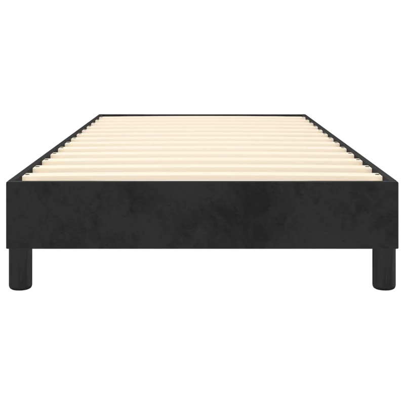 Sommier à lattes sur pieds cadre de lit 80x200 cm tissu velours noir TDL0206980