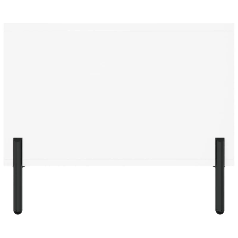 Table basse de salon avec 3 compartiments design moderne 102 x 50 x 40 cm bois d'ingénierie blanc et fer DEC037821