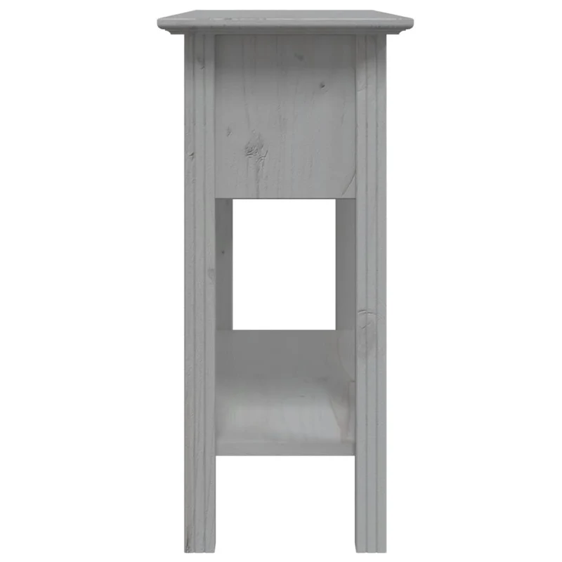 Table console avec tiroirs 91 x 35 x 74 cm bois de pin massif gris et métal DEC031730