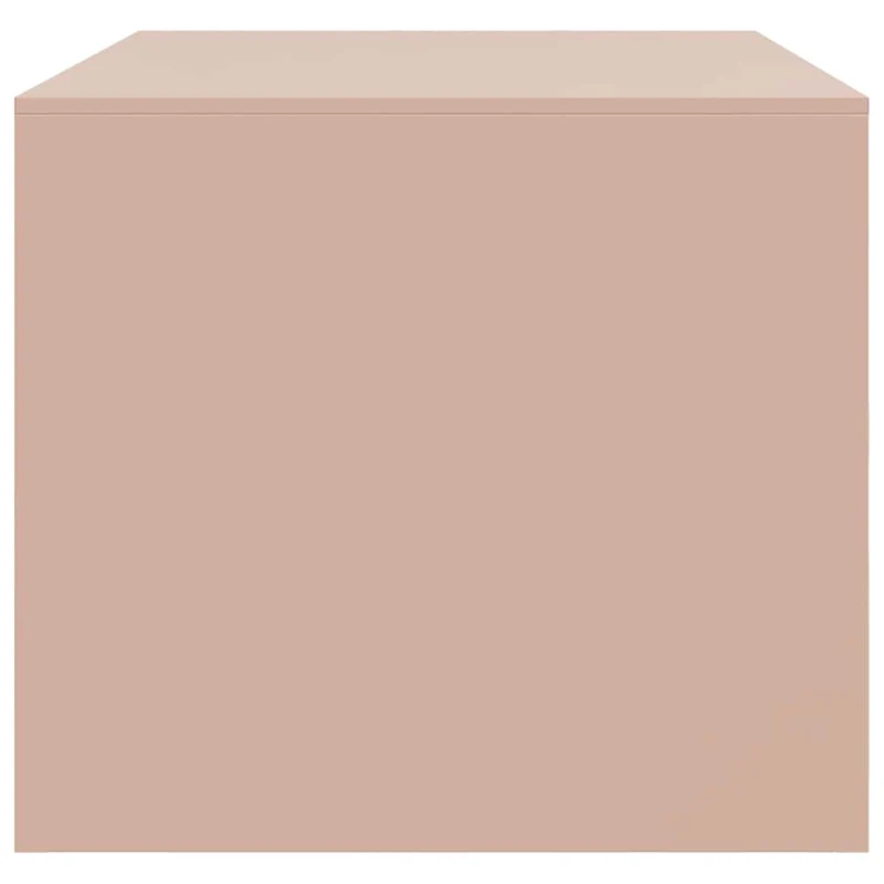 Table basse avec deux portes design industriel 67 x 50 x 44 cm acier rose DEC039914
