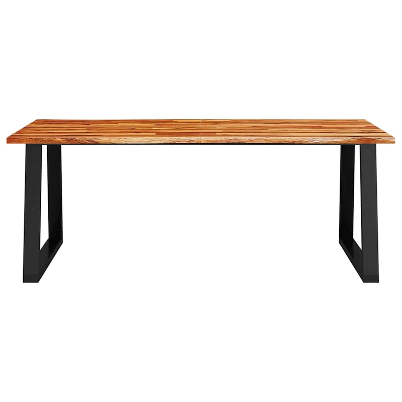 Table de salle à manger design industriel 200 x 90 x 75 cm bois d'acacia et acier DEC036744