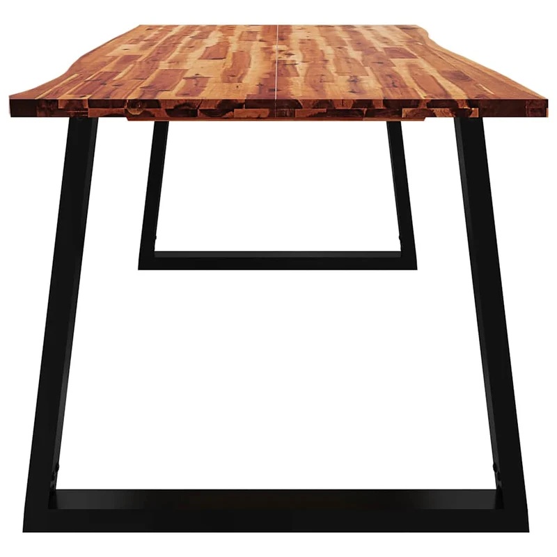 Table de salle à manger design industriel 200 x 90 x 75 cm bois d'acacia et acier DEC036744